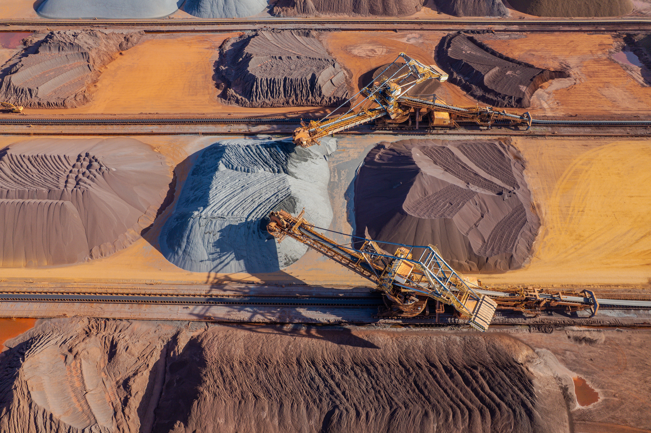 Large machinery at work in a metal mine.