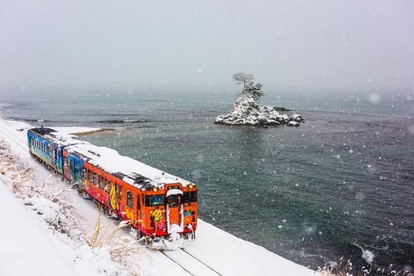 Episodes of heavy snowfall and rain likely contributed to a swarm of earthquakes over the past several years in northern Japan, MIT researchers find. Their study is the first to show climate conditions could initiate some quakes. Pictured is a scene from Japan’s Noto Peninsula.