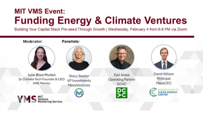 MIT VMS Event: Funding Energy & Climate Ventures