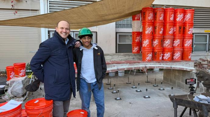 Nebyu Haile (right) with John Ochsendorf, the Class of 1942 Professor in the Building Technology program, where Haile is conducting his PhD research.